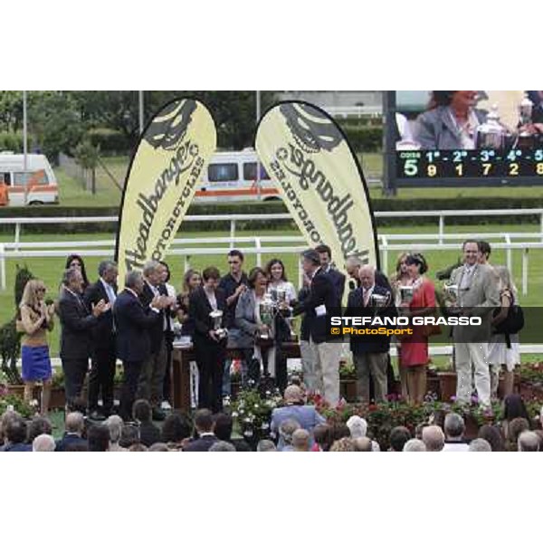 The prize giving ceremony of the Gran Premio di Milano - Trofeo Snai Milano - San Siro galopp racecourse,10th june 2012 ph.Stefano Grasso