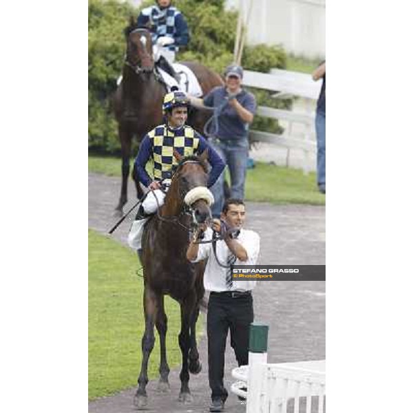 Fabio Branca on Silent Killer returns home after winning the Premio d\'Estate Milano - San Siro galopp racecourse,10th june 2012 ph.Stefano Grasso