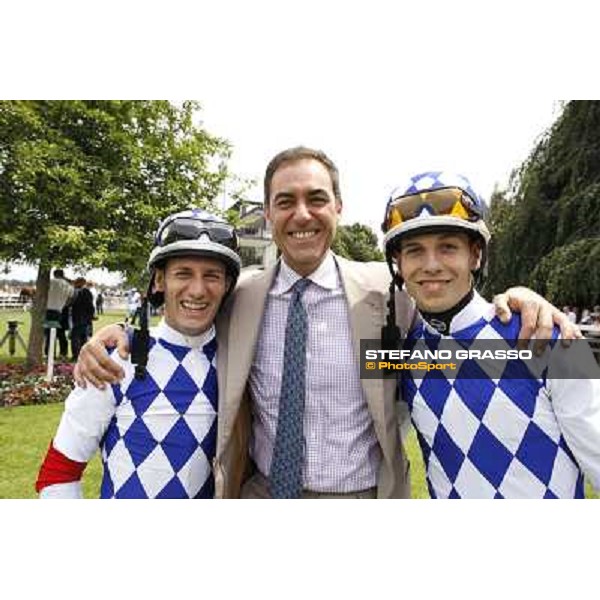 Luigi Riccardi with Mirco and Cristian Demuro Milano - San Siro galopp racecourse,10th june 2012 ph.Stefano Grasso