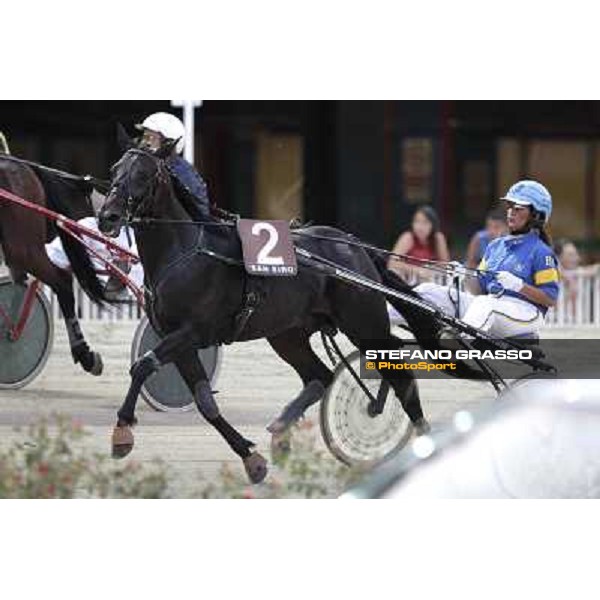 Barbara Scarpettini with Merone Vald Milano - San Siro trot racecourse, 30th june 2012 ph.Stefano Grasso