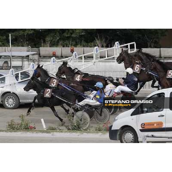 Barbara Scarpettini with Merone Vald - start Trofeo Snai delle Stelle Milano - San Siro trot racecourse, 30th june 2012 ph.Stefano Grasso