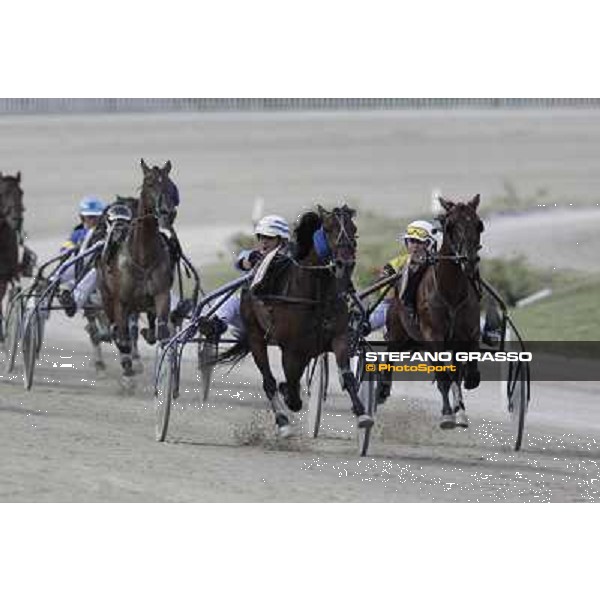 Federico Mastria with La Bibbina wins the Trofeo Snai delle Stelle Milano - San Siro trot racecourse, 30th june 2012 ph.Stefano Grasso