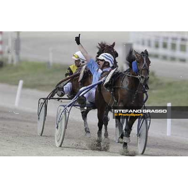 Federico Mastria with La Bibbina wins the Trofeo Snai delle Stelle Milano - San Siro trot racecourse, 30th june 2012 ph.Stefano Grasso