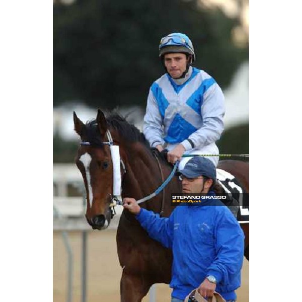 Dirck Fuhrmann on Blu Santillana paradind before the start of 55.a Gran Corsa Siepi di Roma Rome Capannelle, 20th february 2005 ph. Stefano Grasso