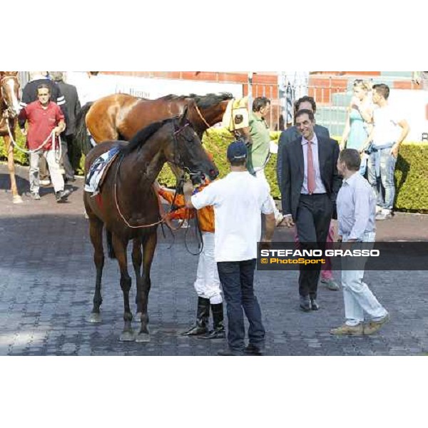 Quiza Quiza Quiza,Luigi Riccardi,Riccardo Cantoni and Cristian Demuro after winning the Premio Festuca Roma, Capannelle racecourse, 9th sept. 2012 ph.Stefano Grasso