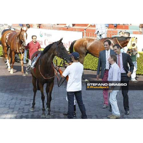 Quiza Quiza Quiza,Luigi Riccardi,Riccardo Cantoni and Cristian Demuro after winning the Premio Festuca Roma, Capannelle racecourse, 9th sept. 2012 ph.Stefano Grasso