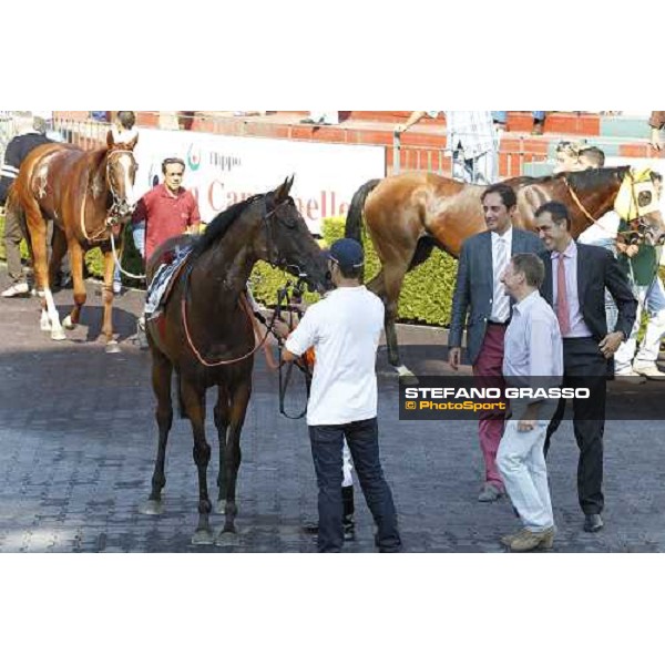 Quiza Quiza Quiza,Luigi Riccardi,Riccardo Cantoni and Cristian Demuro after winning the Premio Festuca Roma, Capannelle racecourse, 9th sept. 2012 ph.Stefano Grasso