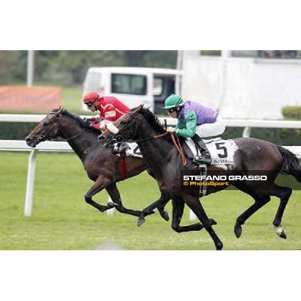 Mirco Demuro on Orsino wins the Premio Federico Tesio Milan, San Siro racecourse, 23rd sept.2012 ph.Stefano Grasso