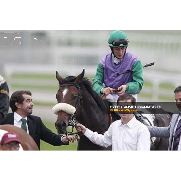 Mirco Demuro on Orsino wins the Premio Federico Tesio Milan, San Siro racecourse, 23rd sept.2012 ph.Stefano Grasso