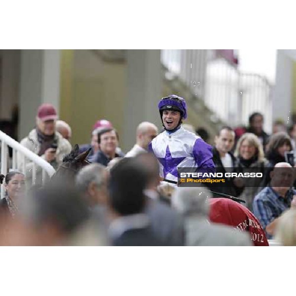 Umberto Rispoli on Molly MAlone wins the Qatar Prix du Cadran Paris - Longchamp racecourse 7th oct..2012 ph.Stefano Grasso