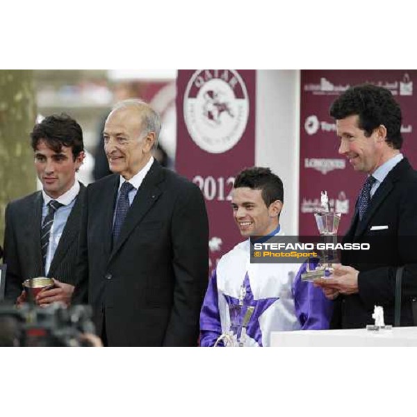 Umberto Rispoli on Molly MAlone wins the Qatar Prix du Cadran Paris - Longchamp racecourse 7th oct..2012 ph.Stefano Grasso