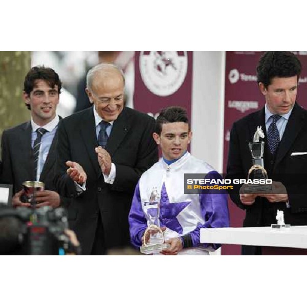 Umberto Rispoli on Molly MAlone wins the Qatar Prix du Cadran Paris - Longchamp racecourse 7th oct..2012 ph.Stefano Grasso