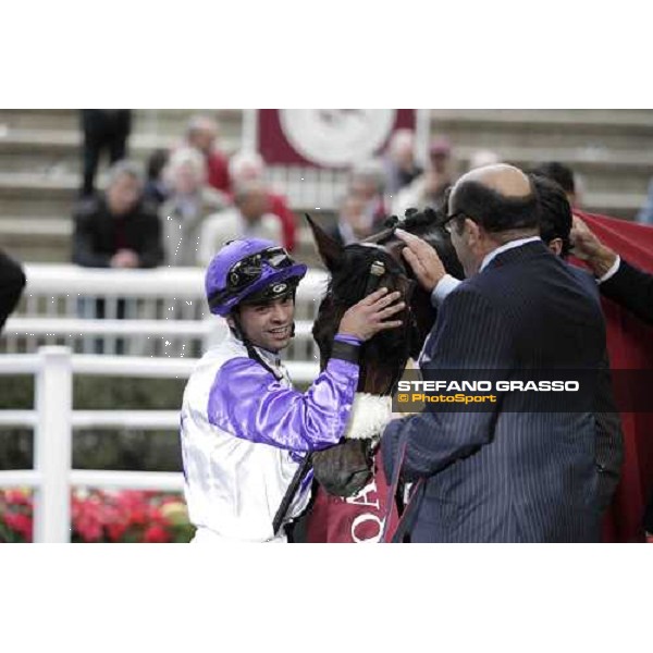 Umberto Rispoli on Molly MAlone wins the Qatar Prix du Cadran Paris - Longchamp racecourse 7th oct..2012 ph.Stefano Grasso