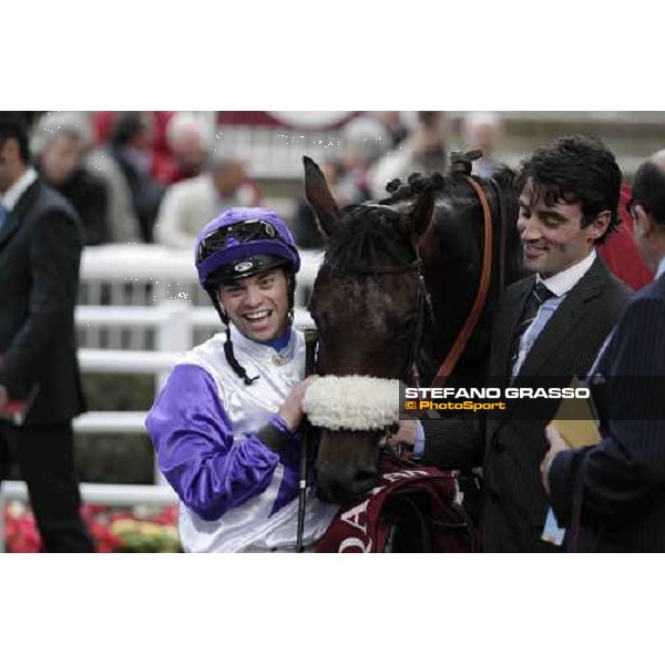 Umberto Rispoli on Molly MAlone wins the Qatar Prix du Cadran Paris - Longchamp racecourse 7th oct..2012 ph.Stefano Grasso