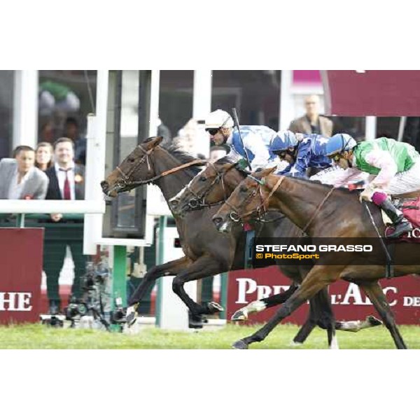 Olivier Peslier on Silasol wins the Total Prix MArcel Boussac Paris - Longchamp racecourse 7th oct..2012 ph.Stefano Grasso