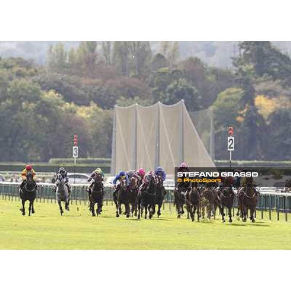 Paris - Longchamp racecourse - Gerard Mosse on Wizz Kid wins the Qatar Prix de l\'Abbaye de Longchamp Paris, 7th oct.2012 ph.Stefano Grasso
