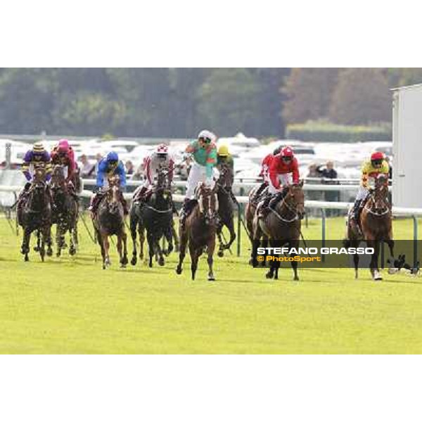 Paris - Longchamp racecourse - Gerard Mosse on Wizz Kid wins the Qatar Prix de l\'Abbaye de Longchamp Paris, 7th oct.2012 ph.Stefano Grasso