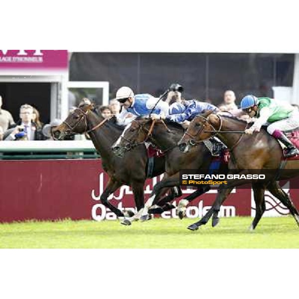 Paris - Longchamp racecourse - Olivier Peslier on Silasol wins the Prix MArcel Boussac -Frankie Dettori on Topaze Blanche and C.Soumillon on Alterite Paris, 7th oct.2012 ph.Stefano Grasso