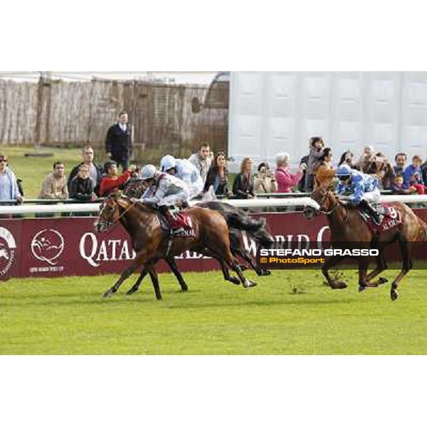 Paris - Longchamp racecourse - Richard Hughes on Olympic Glory wins the Prix Jean-Luc Lagardere Paris, 7th oct.2012 ph.Stefano Grasso