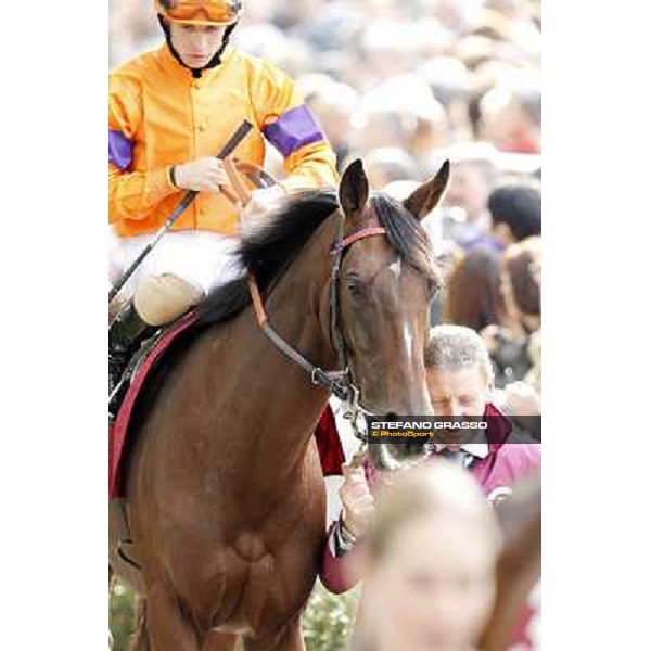 Paris - Longchamp racecourse - Cristian Demuro on Quiza Quiza Quiza before the Prix de l\'Opera Longines Paris, 7th oct.2012 ph.Stefano Grasso