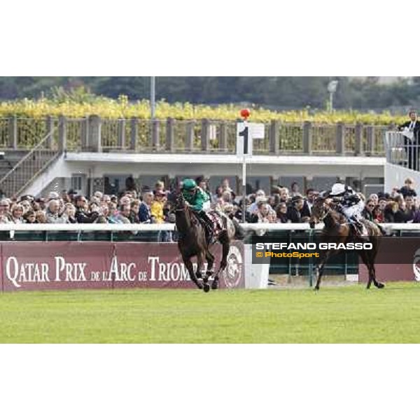 Paris - Longchamp racecourse - Christophe Patrice Lemaire on Ridasiyna wins the Prix de l\'Opera Longines Paris, 7th oct.2012 ph.Stefano Grasso