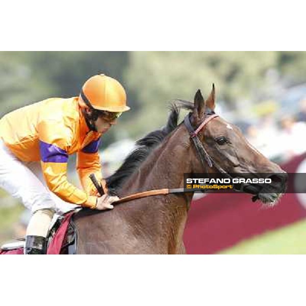 Paris - Longchamp racecourse - Cristian Demuro on Quiza Quiza Quiza returns home after the Prix de l\'Opera Longines Paris, 7th oct.2012 ph.Stefano Grasso