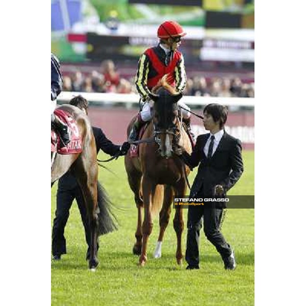 Paris - Longchamp racecourse - The parade of the Qatar Prix de l\'Arc de Triomphe - Christophe Soumillon on Orfevre Paris, 7th oct.2012 ph.Stefano Grasso