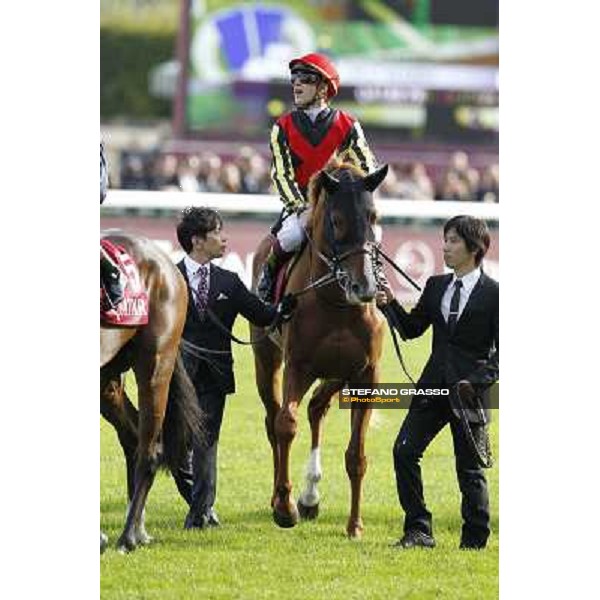 Paris - Longchamp racecourse - The parade of the Qatar Prix de l\'Arc de Triomphe - Christophe Soumillon on Orfevre Paris, 7th oct.2012 ph.Stefano Grasso