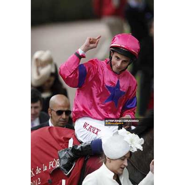 Paris - Longchamp racecourse - William Buick on Gordon Lord Byron after winning the Prix de la Foret Paris, 7th oct.2012 ph.Stefano Grasso