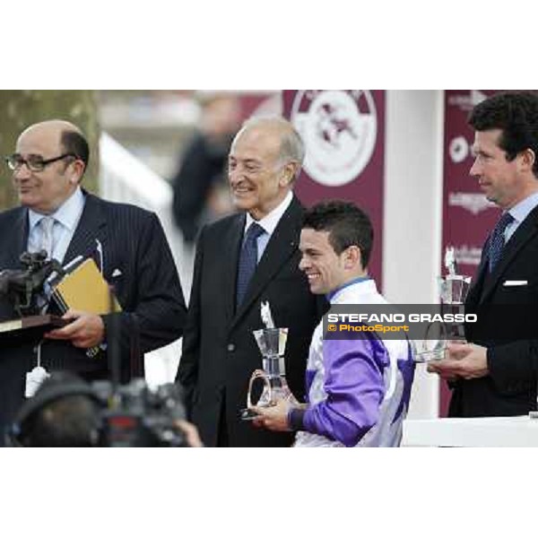 Paris - Longchamp racecourse Prize giving ceremony for Umberto Rispoli Paris, 7th oct.2012 ph.Stefano Grasso