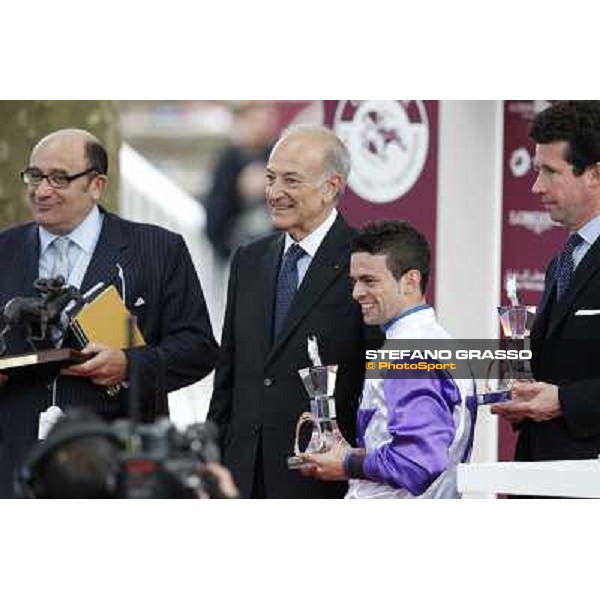 Paris - Longchamp racecourse Prize giving ceremony for Umberto Rispoli Paris, 7th oct.2012 ph.Stefano Grasso