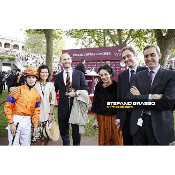 Paris - Longchamp racecourse Riccardo Cantoni, Luigi Riccardi and Cristian Demuro before the Prix de l\'Opera Paris, 7th oct.2012 ph.Stefano Grasso