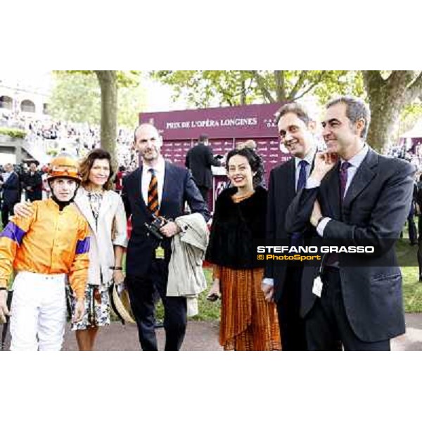 Paris - Longchamp racecourse Riccardo Cantoni, Luigi Riccardi and Cristian Demuro before the Prix de l\'Opera Paris, 7th oct.2012 ph.Stefano Grasso