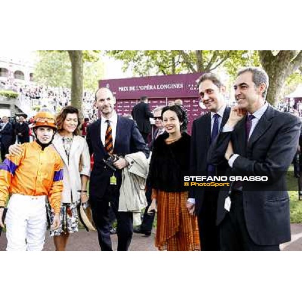 Paris - Longchamp racecourse Riccardo Cantoni, Luigi Riccardi and Cristian Demuro before the Prix de l\'Opera Paris, 7th oct.2012 ph.Stefano Grasso