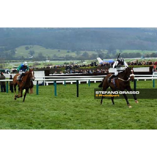 Barry Geraghty with Moscow Flyer flying towards the triumph in the Queen Mother Champion Steeple Chase, followed by Well Chief Cheltenham - The Festival 2nd day 16 march 2005 ph. Stefano Grasso
