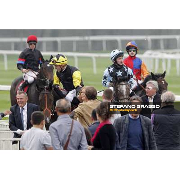 Stephane Pasquier on Law Enforcement and his connection return home after winning the Premio Gran Criterium - Milano - San Siro racecourse, 13th oct.2012 ph.Stefano Grasso