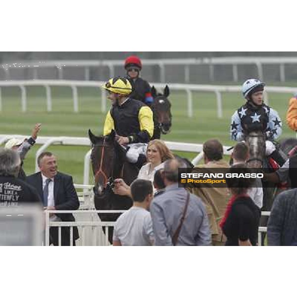 Stephane Pasquier on Law Enforcement and his connection return home after winning the Premio Gran Criterium - Milano - San Siro racecourse, 13th oct.2012 ph.Stefano Grasso