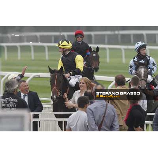 Stephane Pasquier on Law Enforcement and his connection return home after winning the Premio Gran Criterium - Milano - San Siro racecourse, 13th oct.2012 ph.Stefano Grasso