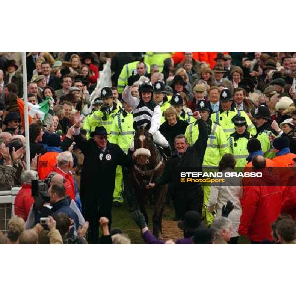 coming back home for B.Geraghty, Moscow Flyer and the owner mr. Brian Kearney after winning the Queen Mother Champion Steeple Chase Cheltenham - The Festival 2nd day 16 march 2005 ph. Stefano Grasso