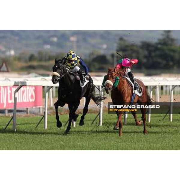 Pierantonio Convertino on Benvenue goes to win the Premio Conte Felice Scheibler Roma - Capannelle racecourse,28th oct.2012 ph.Stefano Grasso