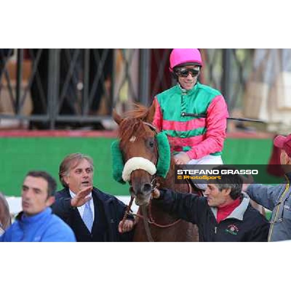 Raffaele Biondi congratulates with Pierantonio Convertino on Benvenue after winning the Premio Conte Felice Scheibler Roma - Capannelle racecourse,28th oct.2012 ph.Stefano Grasso