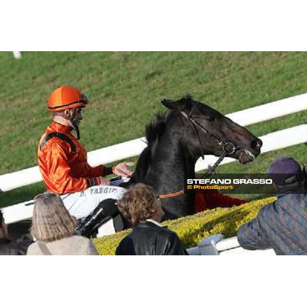 Dario Vargiu on Blue Barak after winning the Premio Livermore Roma - Capannelle racecourse,28th oct.2012 ph.Stefano Grasso
