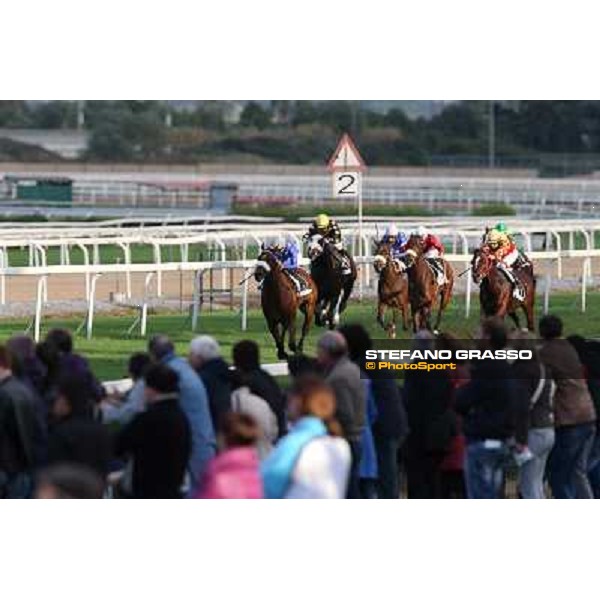 Fabio Branca on Regarde Moi wins the Premio Nearco Roma - Capannelle racecourse,28th oct.2012 ph.Stefano Grasso