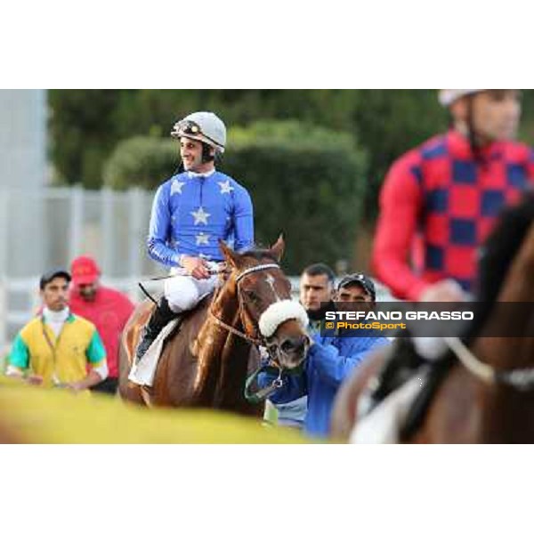 Fabio Branca on Regarde Moi returns home after winning the Premio Nearco Roma - Capannelle racecourse,28th oct.2012 ph.Stefano Grasso