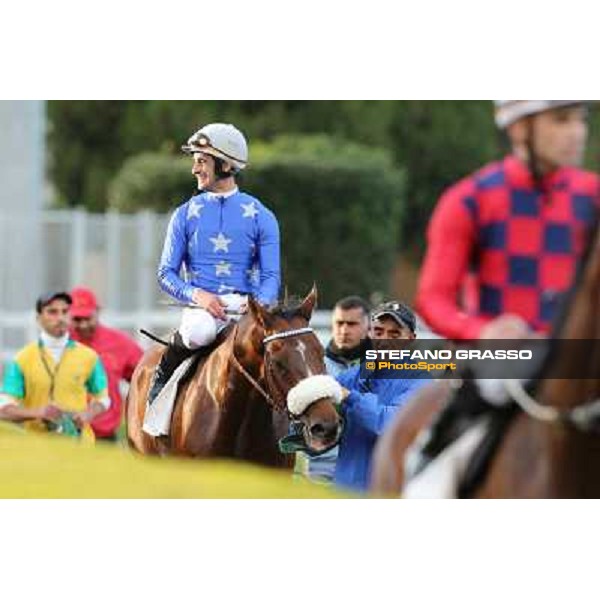 Fabio Branca on Regarde Moi returns home after winning the Premio Nearco Roma - Capannelle racecourse,28th oct.2012 ph.Stefano Grasso