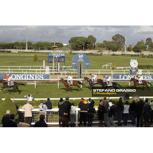 Dario Vargiu on Blue Barak wins the Premio Livermore Roma - Capannelle racecourse,28th oct.2012 ph.Stefano Grasso