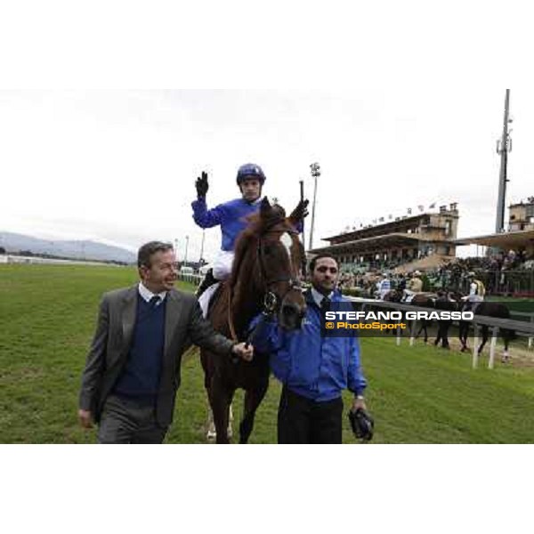 Silvestre De Sousa and Hunter\'s Light win the Gran Premio Roma GBI Racing Rome, Capannelle racecourse 4th november 2012 ph.Stefano Grasso