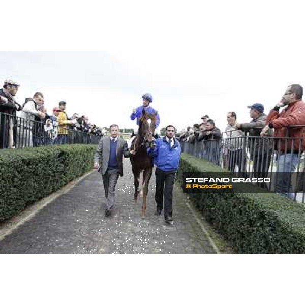 Silvestre De Sousa and Hunter\'s Light win the Gran Premio Roma GBI Racing Rome, Capannelle racecourse 4th november 2012 ph.Stefano Grasso