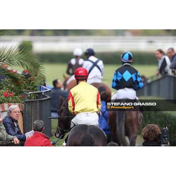The horses enter the track Rome- Capannelle racecourse,4th nov.2012 ph.Stefano Grasso