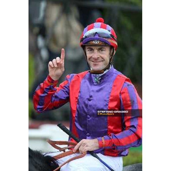 Olivier Peslier returns home after winning the Premio Criterium Femminile Rome- Capannelle racecourse,4th nov.2012 ph.Stefano Grasso